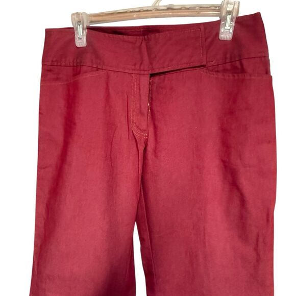 Y2K To The Max! Red Cotton Blend Flare Pants Women’s Size 11 | 2000s Retro USA - Picture 3 of 12